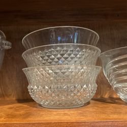 3 Crystal Bowls 