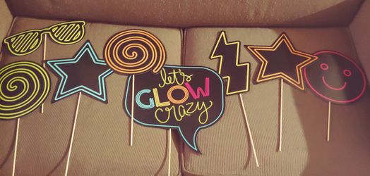Glow party photo props