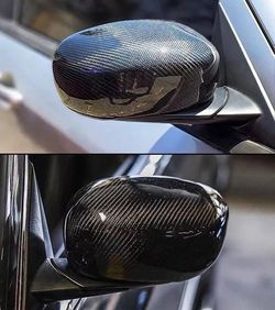 BRAND NEW 2005-2010 DODGE CHARGER REAL CARBON FIBER SIDE MIRROR COVER ADD ON CAPS