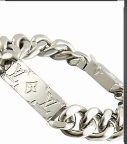 Louis Vuitton, Jewelry, Louis Vuitton M62486 Monogram Silver Chain  Bracelet