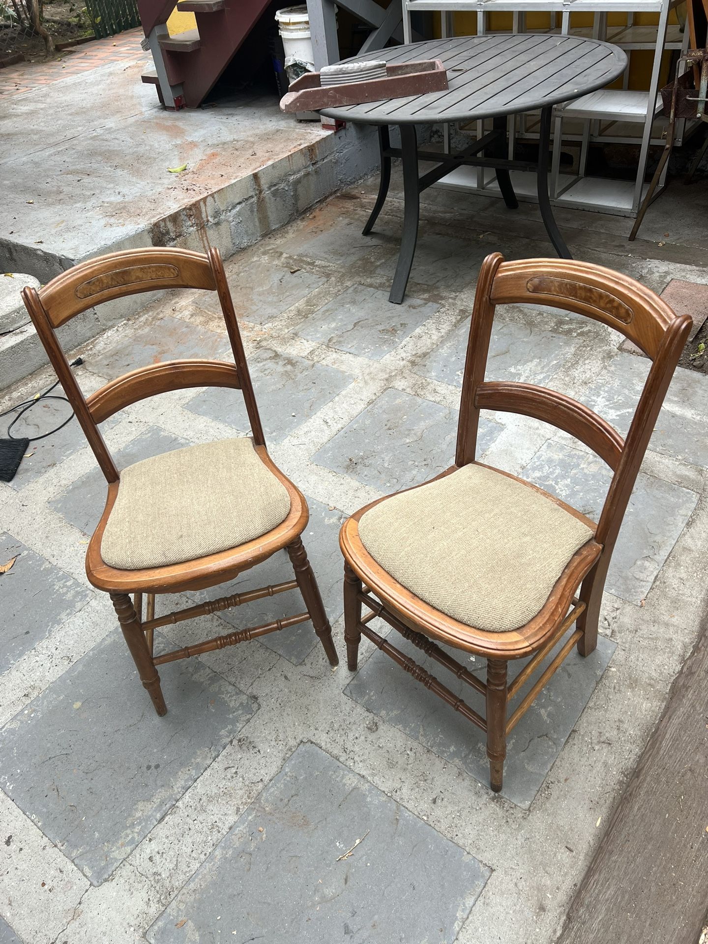 2 Vintage Wooden Chairs