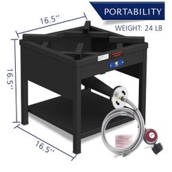 Single Burner Propane Stove, 200,000BTU Cast Iron