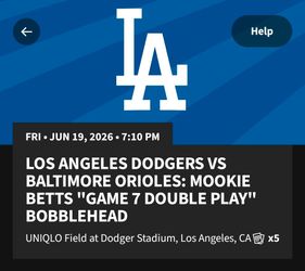 Dodger ticket for sale Friday June 19th mookie betts bobblehead