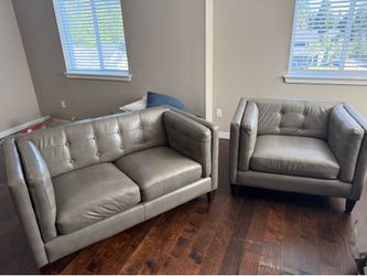Leather Loveseat and Chair