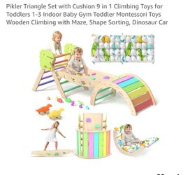 Pikler Triangle 9-in-1 Toddler Climbing Set