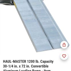 HAUL-MASTER 1200 lb. Capacity 30-1/4 in. x 72 in. Convertible Aluminum Loading Ramp