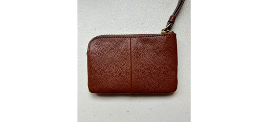 NEW Fossil Brown Leather Wristlet Wallet
