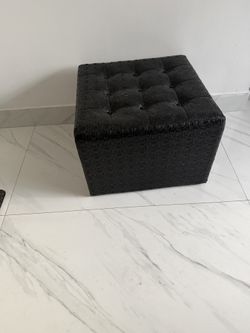 Black Cube Ottoman