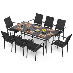 9pc Outdoor Dining Table Set Patio Furniture