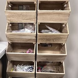 18 Better Homes & Gardens Natural Wood Stacking Storage Bins