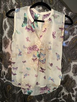 Salian Collection sleeveless butterfly print blouse Small