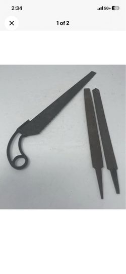Vintage Hand Saw & File Lot 3 Antique Primitive Hand Tools