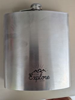 Giant 40 oz Stainless Steel Flask - "Go and Explore Nature"