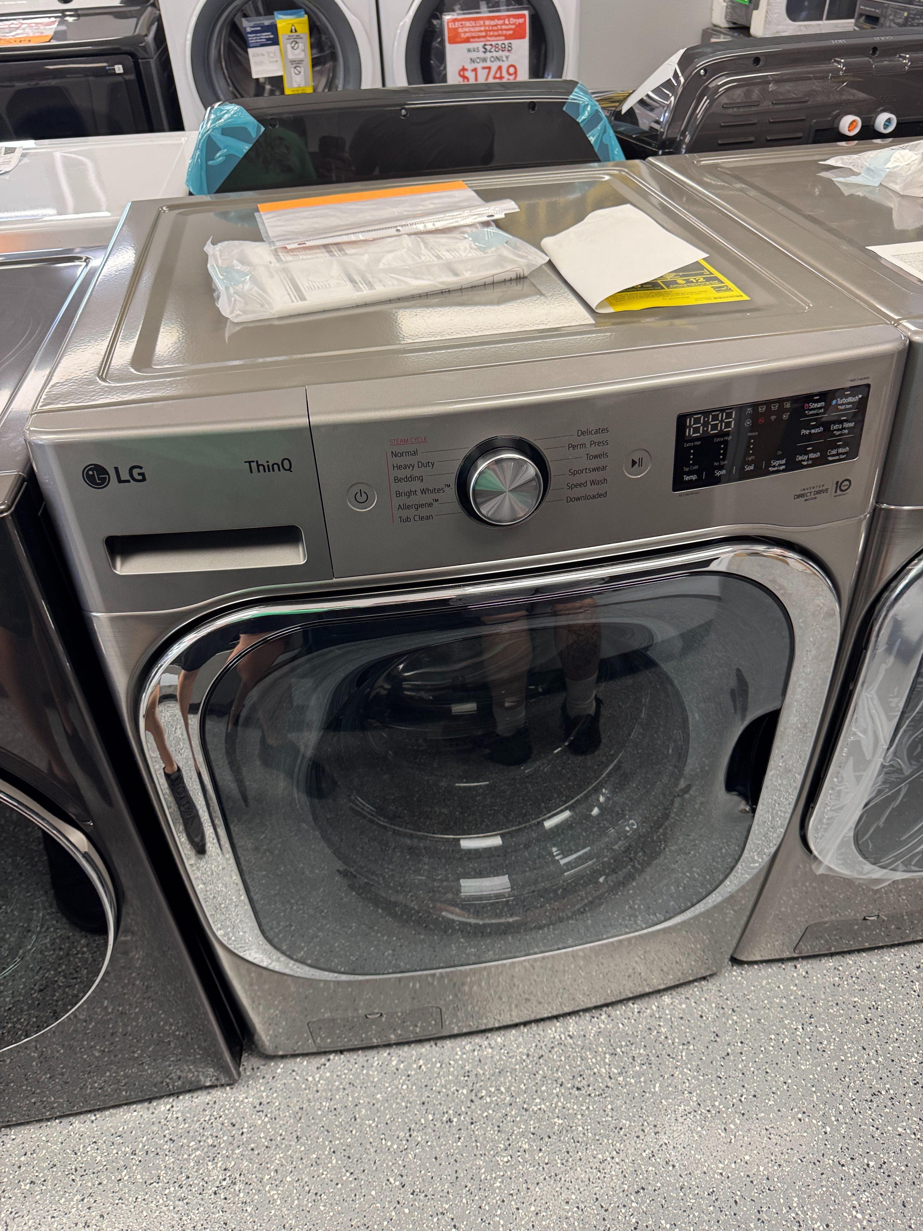 Grey LG Washer 5.2 Cu Ft Units are new open box scratch and dent