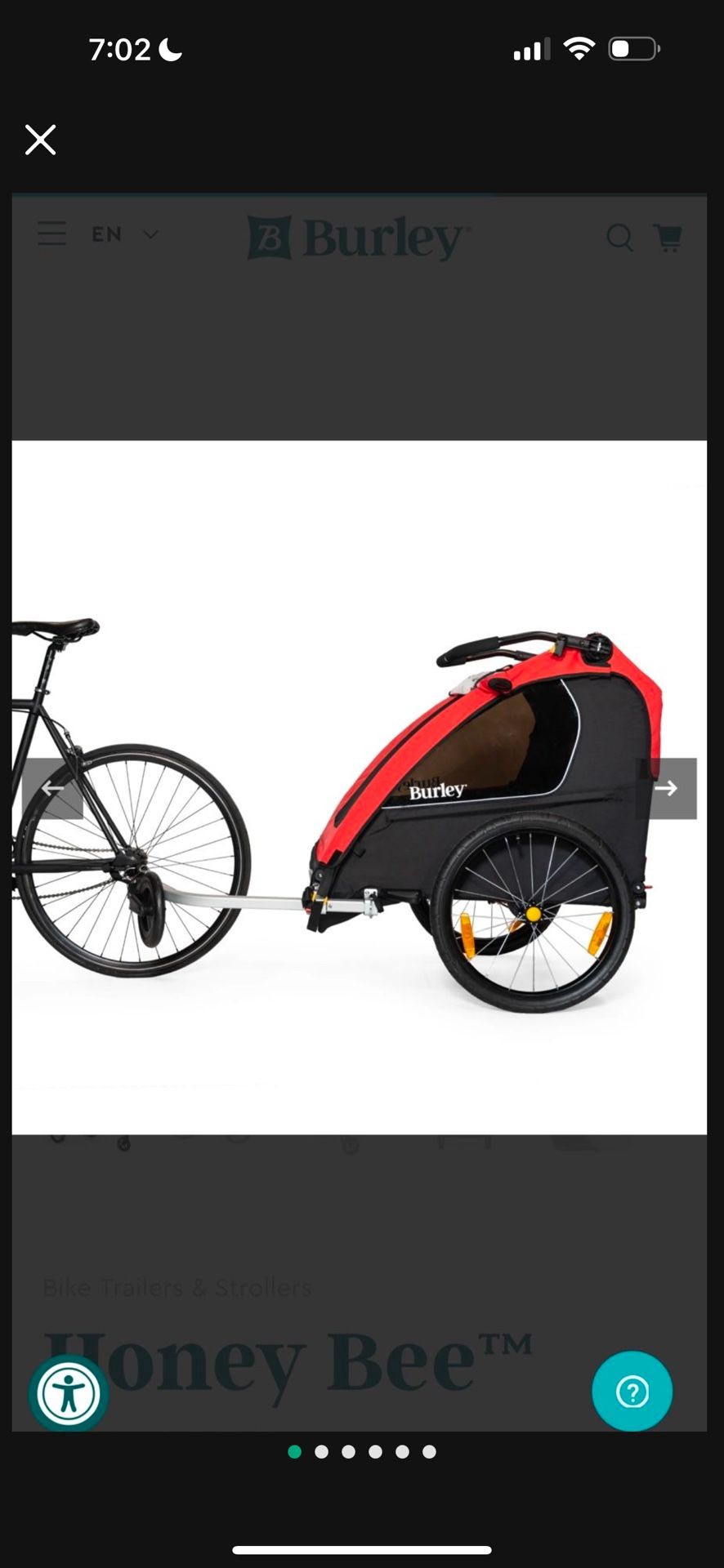 Burley Bee Double Bike Stroller Baby Kids