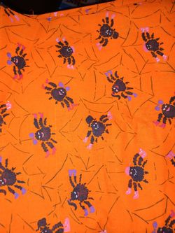 Halloween Spider Web Orange Craft Fabric 41.5" x 44