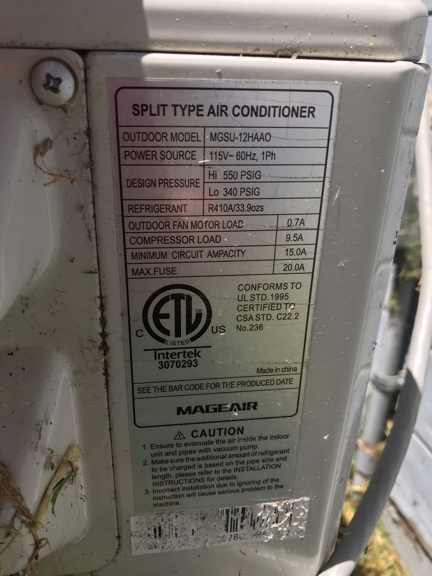 Mage Air Conditioning And Heater For Sale In Stockton Ca Offerup