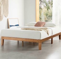 King Solid Wood Platform Bed Frame