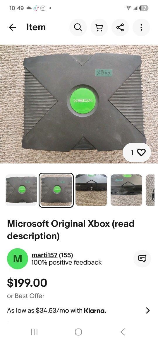 Original Microsoft Xbox Console Black w/ Controller Wires Games Tested Working