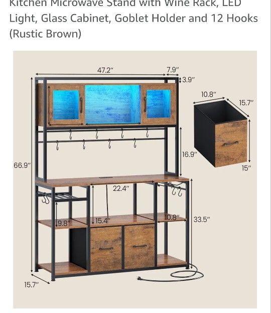 New In box : Baker's Rack Kitchen Shelf Shelves Microwave Stand