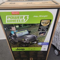 6V Power Wheels Jeep Wrangler Toddler Ride-on Toy with Driving Sounds, Multi-Terrain Traction, Gray
