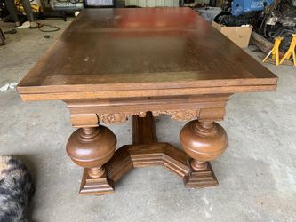 Expandable antique solid wood dining table