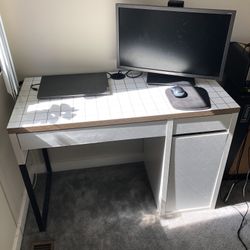 Desk And Monitor