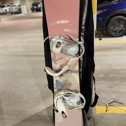 Sims Snowboard With Foot Binding And Case