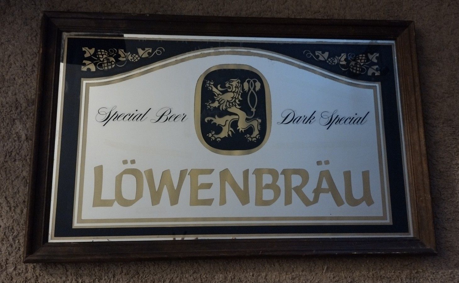 Vintage Lowenbrau Beer Mirror Picture