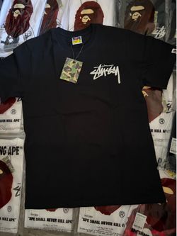 Bape X stussy Black T shirt size L/XL