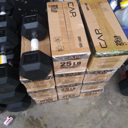 25lb Rubber hex dumbbells
