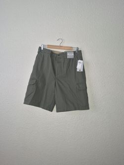 NWT Geoffrey Beene Shorts Mens W33 Cargo Canvas Lightweight Green