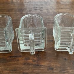 Antique glass scoops for Hoosier cabinets