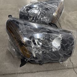 For 2001 2002 2003 Toyota RAV4 RAV-4 Black Edition Headlights Replace Headlamps Driver + Passenger Side