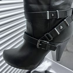 Size 10 Black Guess Boot 3.5 Inch Heel