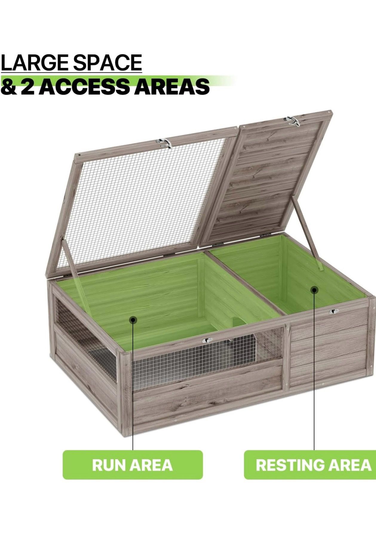 Pet Tortoise House Wood Tortoise Habitat Small Animals Lizards Geckos Snakes Wooden Hutch Turtle Enclosure Anti-Corrosion Moisture Proof Indoor and Ou