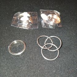 4-6Pcs Stainless Wedding Promise Rings Set