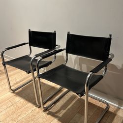 Free Modern mid century chrome leather chairs