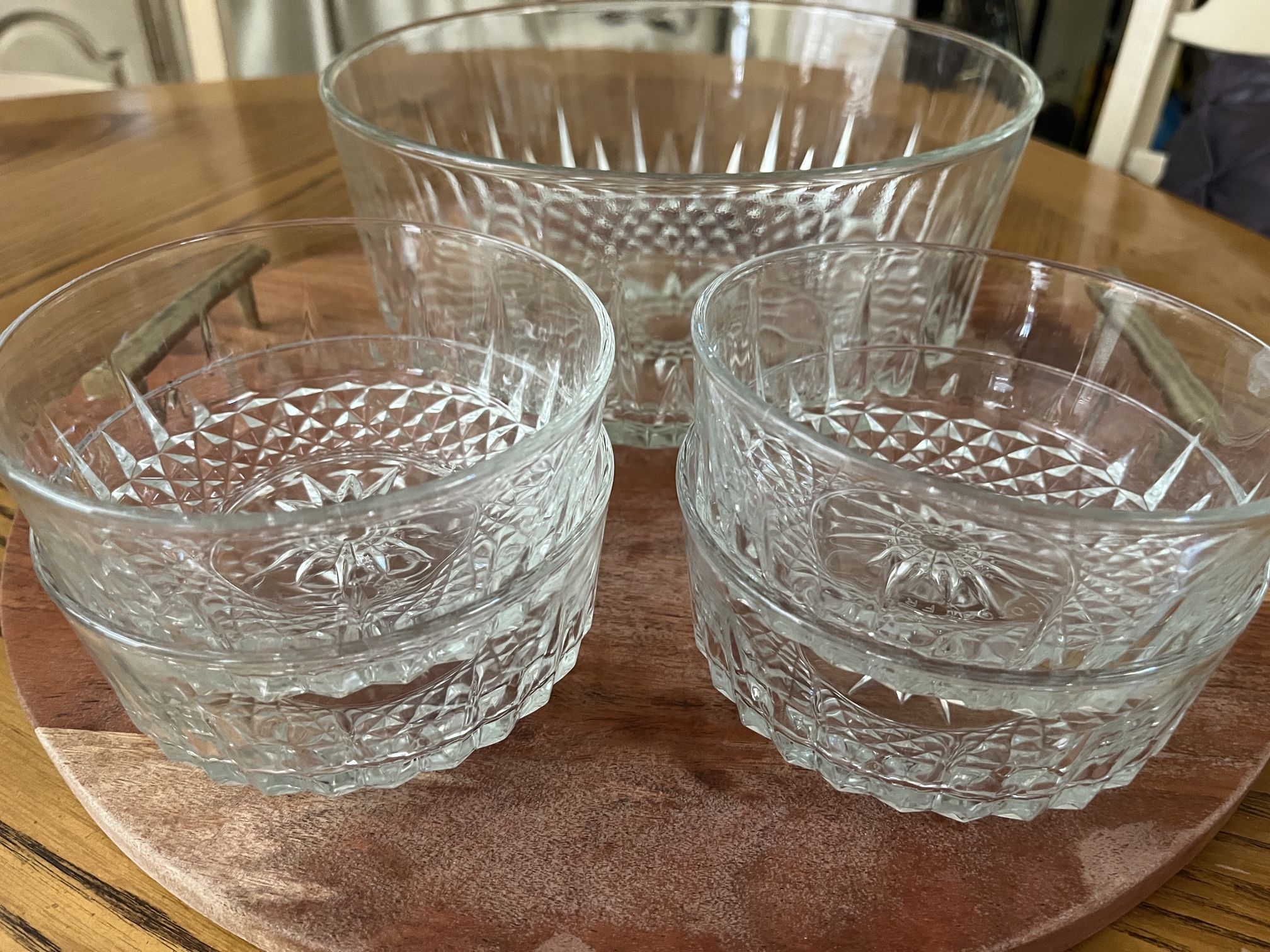 Vintage Glass French Bowls 