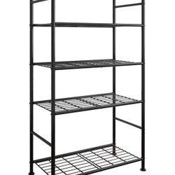 Storage Shelves - 5 Tier Shelf Organizer, Heavy Duty Garage Shelving Unit with Leveling Feet, Stable Metal Shelves Organizer for Pantry, Kitchen and C