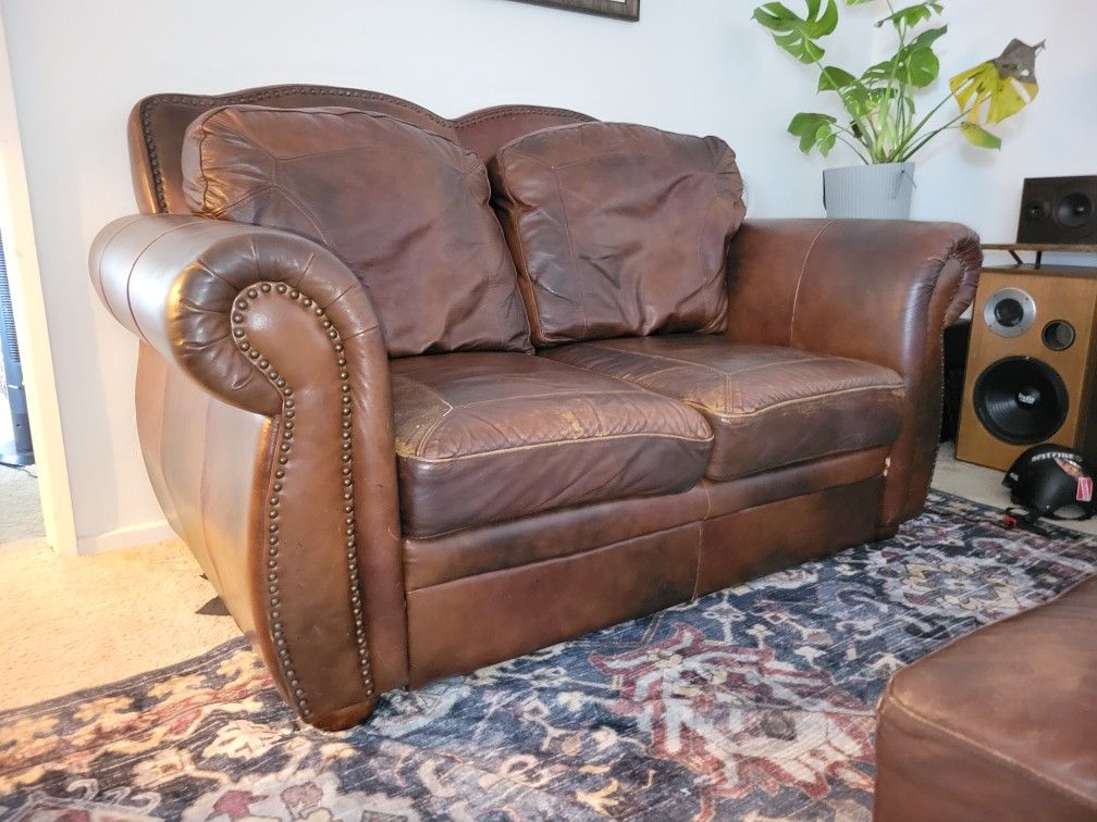 Genuine Leather Loveseat