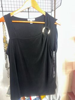 Nine West Black Sleeveless Top with Ring Detail