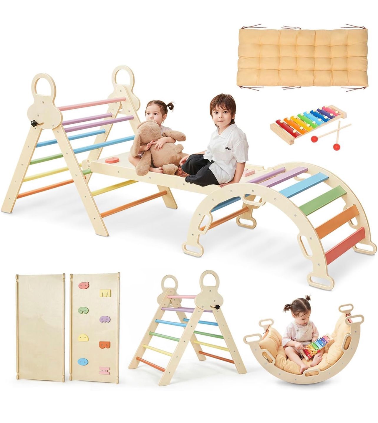 Kids Triangle Playset, Triangle Playground, Climbing Montessori Toys