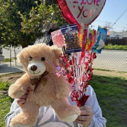 Valentine Balloon With Bear