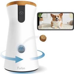 Furbo 360° Dog Camera: Home Security Camera with Barking Alerts, Rotating Pet Treat Camera with Phone App, Smart Home Indoor Puppy Cam with 2-Way Spea