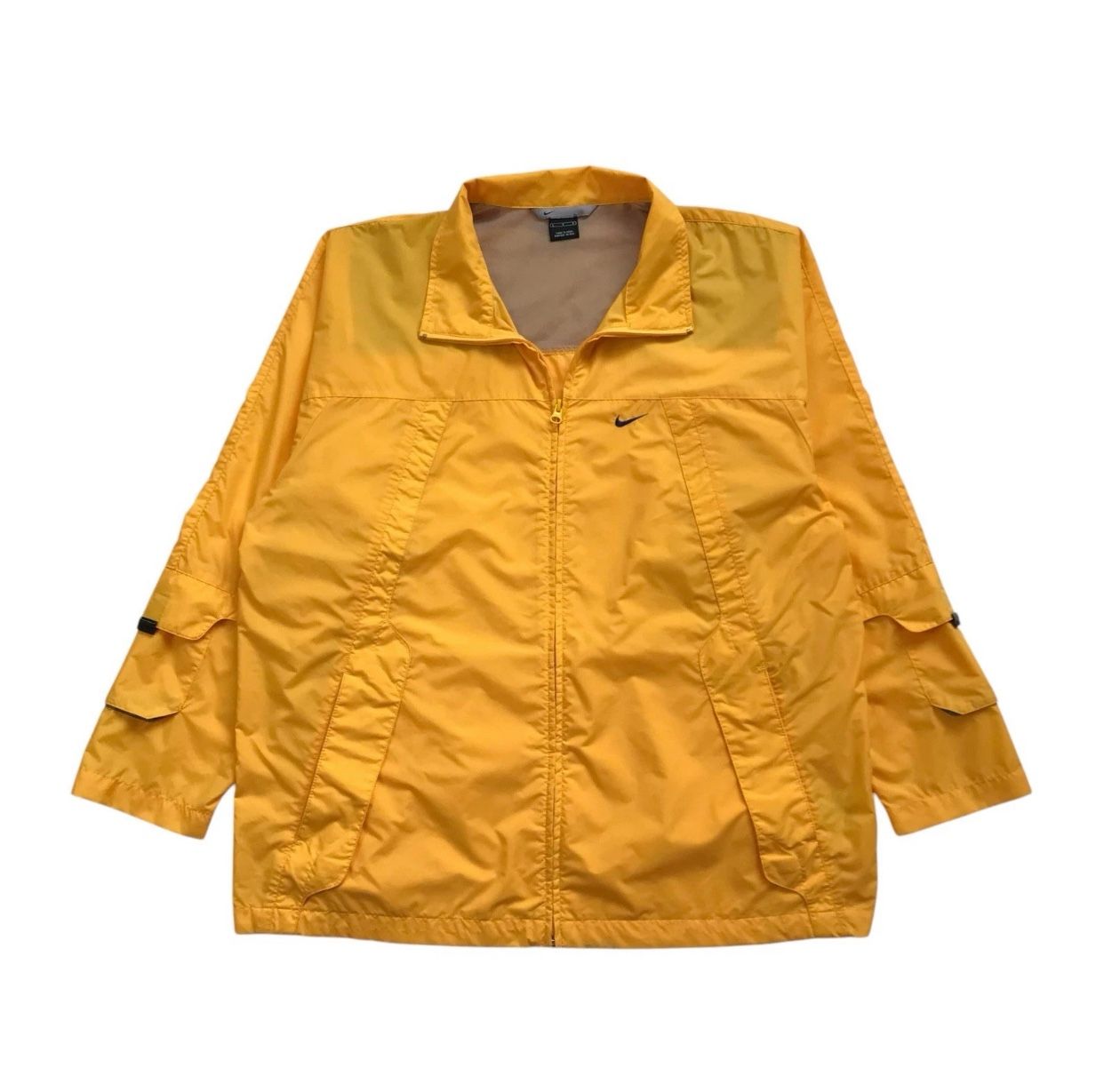 VINTAGE NIKE WINDBREAKER JACKET LARGE L MENS YELLOW SWEATSHIRT PULLOVER TRAVIS