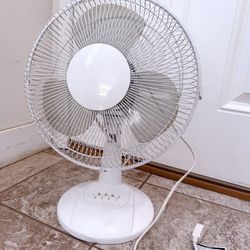 White Table Fan 12 Inch Works Well 