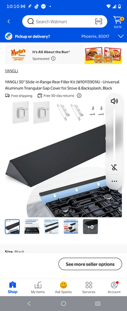 Stove gap kit 30 inch