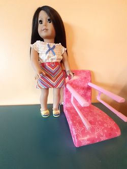 American girl doll and chair