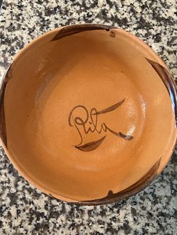 Vintage Signed San Felipe Guanajuato Mexican Pottery Bowl